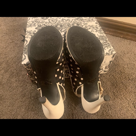 Guess black and white polka dot peep toe heels - Picture 5 of 5